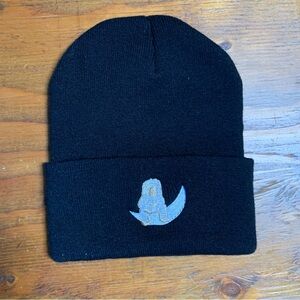 Black Man on the moon Embroidered Cuff Folded Beanie